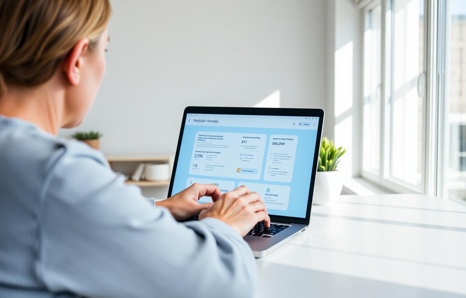 Person reviewing digital health information on a laptop